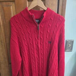 Chaps Men's Red Cable Knit Sweater